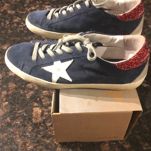 Golden Goose Shoes - Golden Goose navy suede-red glitter